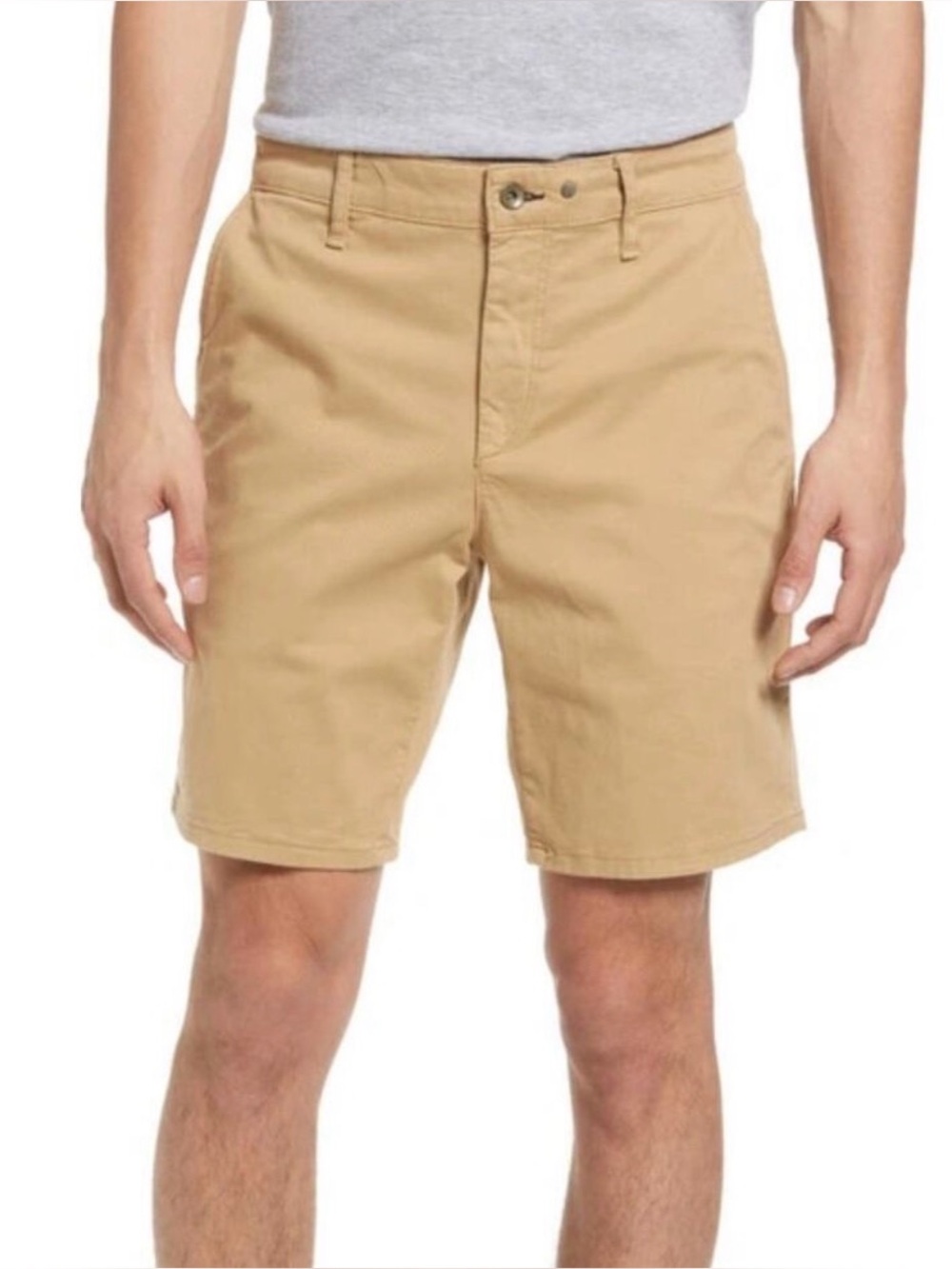 New Rag & Bone Men’s Perry Stretch Twill Shorts Khaki Cornstalk 33